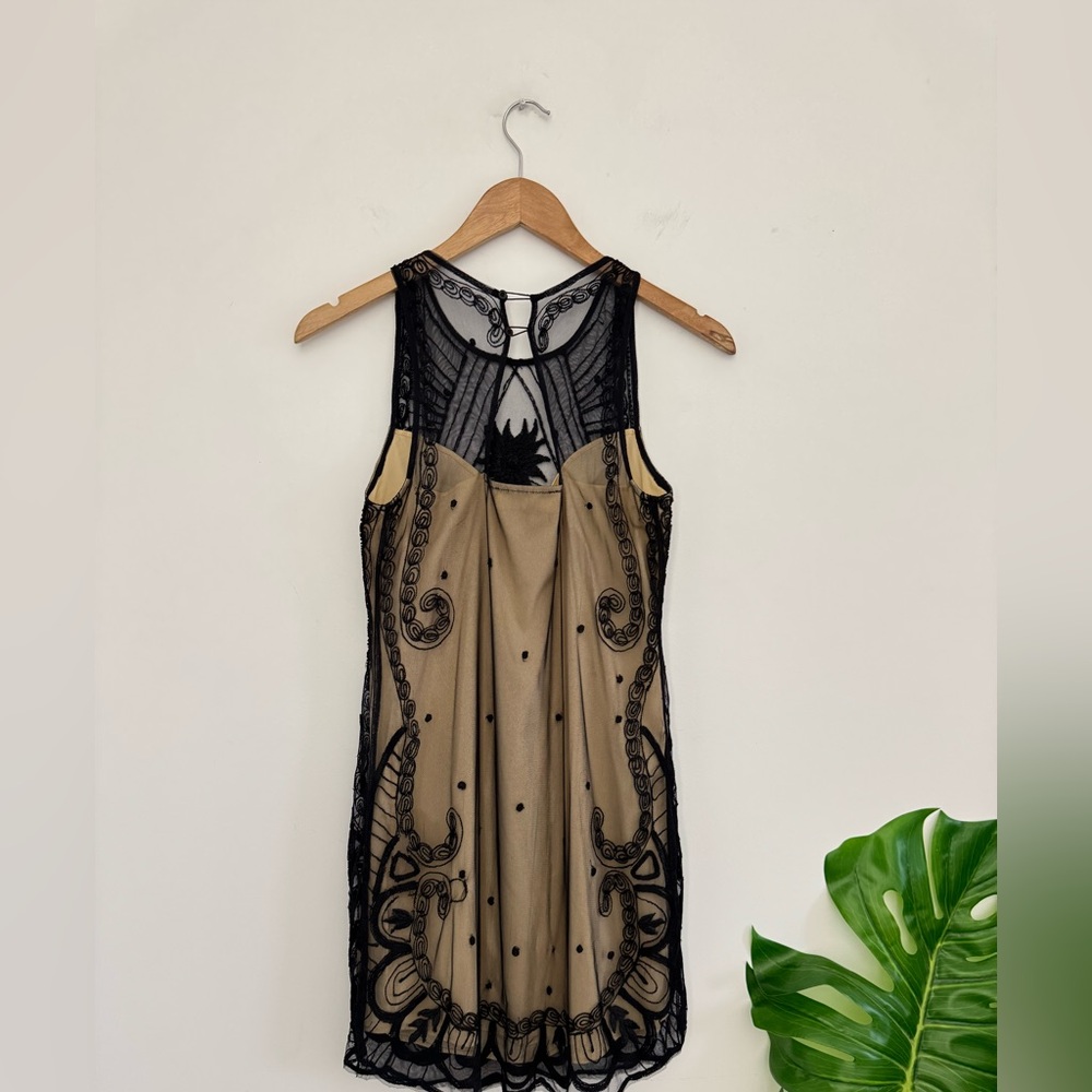 Abercrombie & Fitch‎ Black and Tan Lace Slip Dress